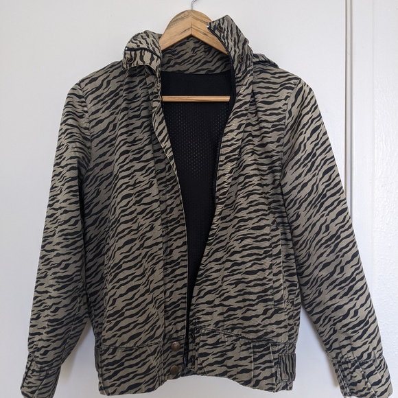 Jackets & Coats | Vintage Zebra Print Bomber Jacket | Poshmark